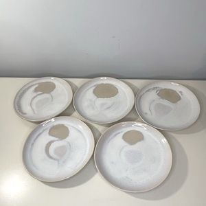 Set of 5 Anthropologie Mineral Coupe 8.25” Salad/Dessert Plates